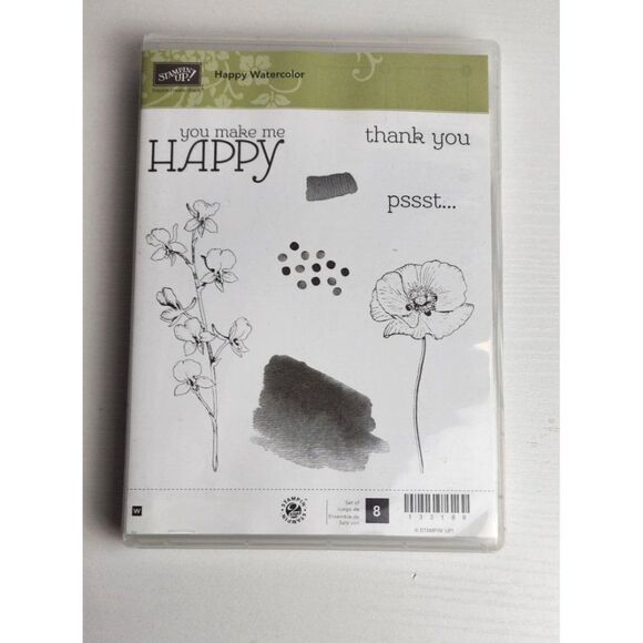 Stampin Up! NEW Happy Watercolor 8 Piece Package - Picture 1 of 2